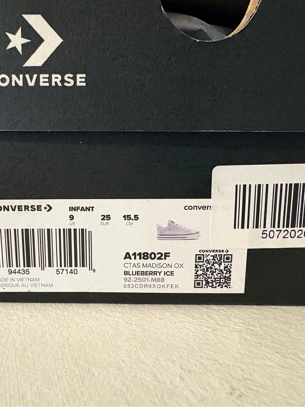 Converse Kids Lavender Canvas Low Top Sneakers with Pink Lining